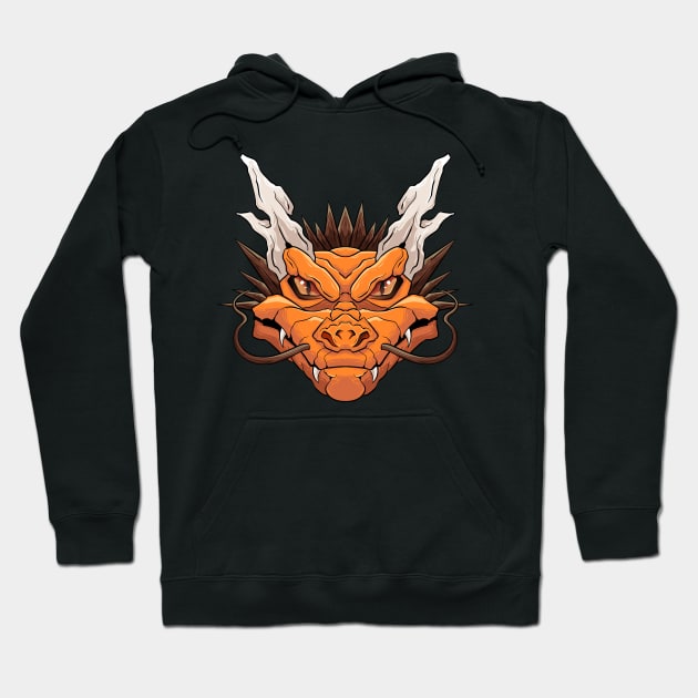 The Furious Japanese Dragon 2 - Vector art illustration Hoodie by Yabisan_art